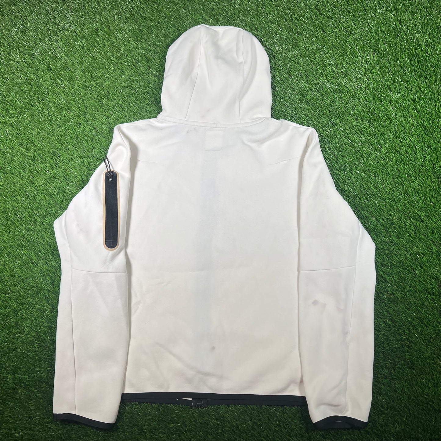 Nike White Tech Fleece Zip Up Hoodie Size Medium USED v17555