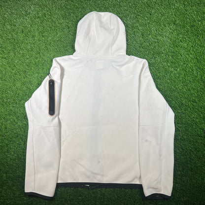 Nike White Tech Fleece Zip Up Hoodie Size Medium USED v17555