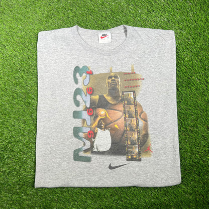 1996 Nike Jordan Film Reel Grey Tee Size XL USED v17279