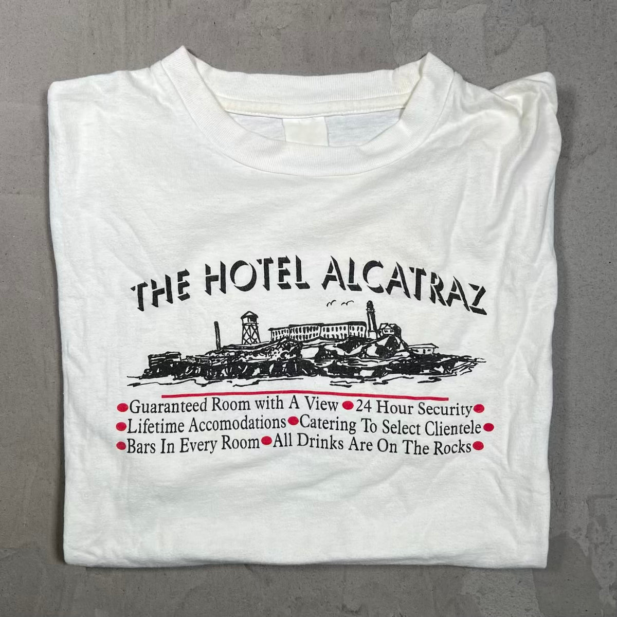 1990s Hotel Alcatraz White Tee Size XL USED v20112