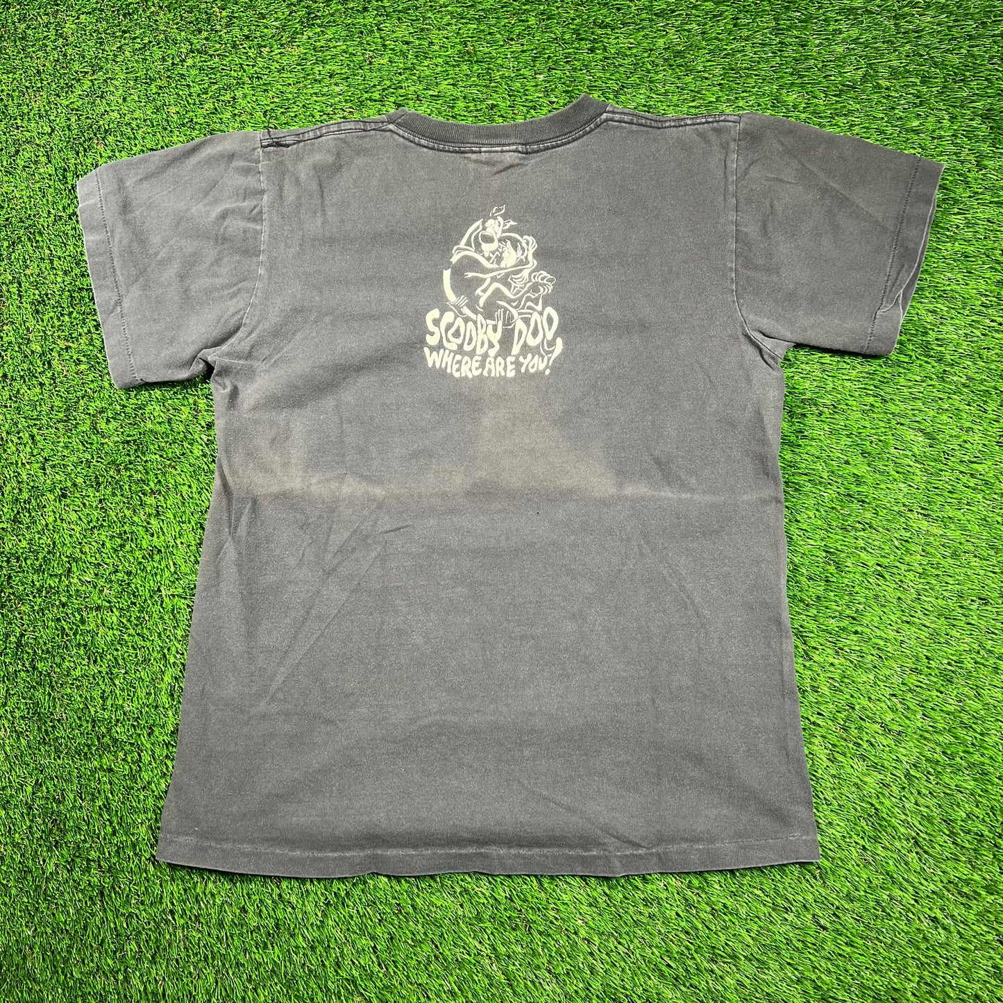 1997 Scooby Doo Washed Black Tee (Glow in the Dark) Size Medium USED v18224
