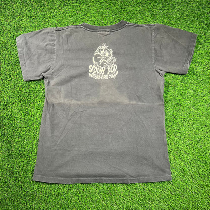 1997 Scooby Doo Washed Black Tee (Glow in the Dark) Size Medium USED v18224