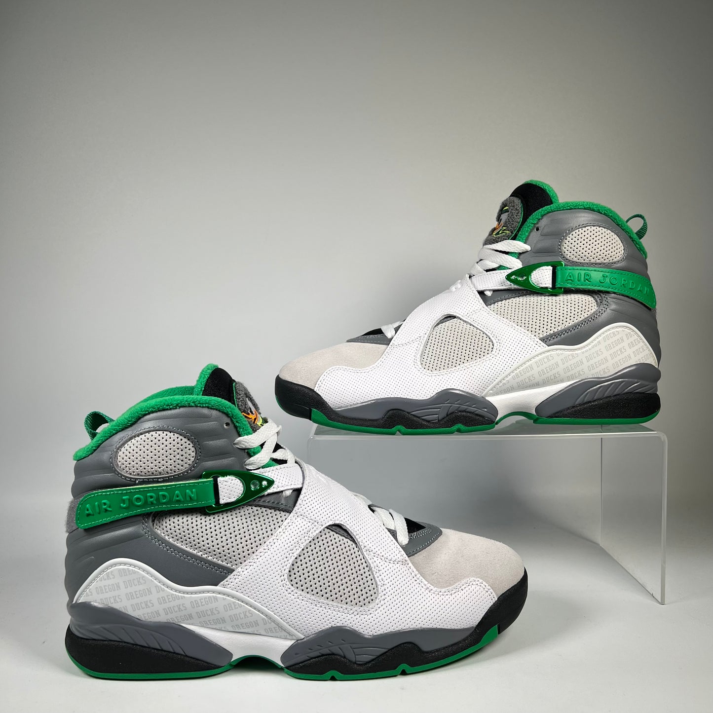 Jordan 8 University of Oregon PE Pure Platinum SAMPLE Size 9 NEW s10661