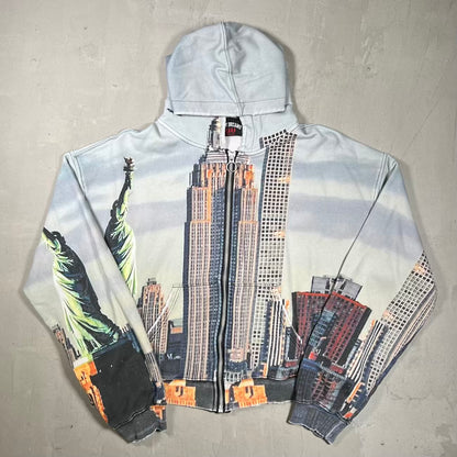 Vale NY Skyline Zip Up Hoodie Size XL USED x18529