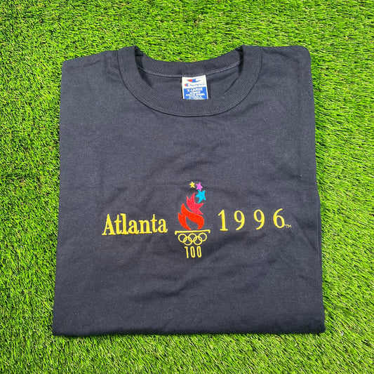 1996 Champion Atlanta Olympics Navy Tee Size XL NEW v18289