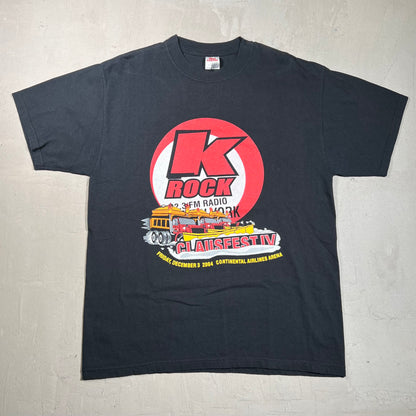 2004 K-Rock Claus Fest Black Tee Size Large USED v19432