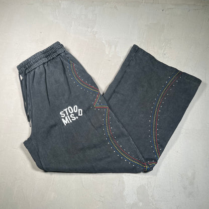 Misunderstood Washed Grey Sweatpants w/Rhinestones Size XXL USED x17484