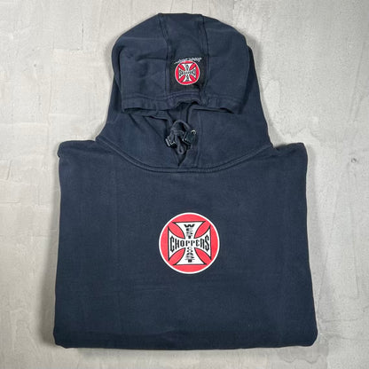 Y2K West Coast Chopper Long Beach Dark Navy Hoodie Size XL USED v20139