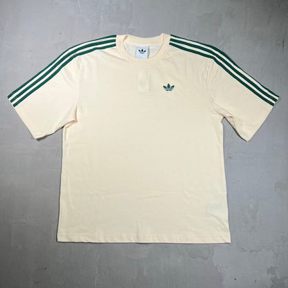 Adidas Green Stripe Warm Vanilla Tee Size Small NEW v20329