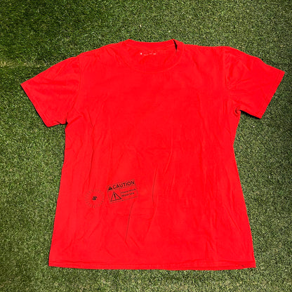 "Rappers Deserve Hazard Pay" Red Tee Size Large USED v15978