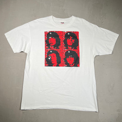 2002 Roling Stones 40th Anniversary White Band Tee Size XL USED v16325
