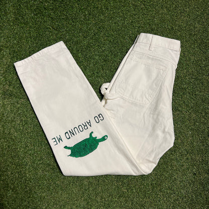 CPFM 2022 Im Tired White Double Knee Painters Pants Size 1 (32) USED