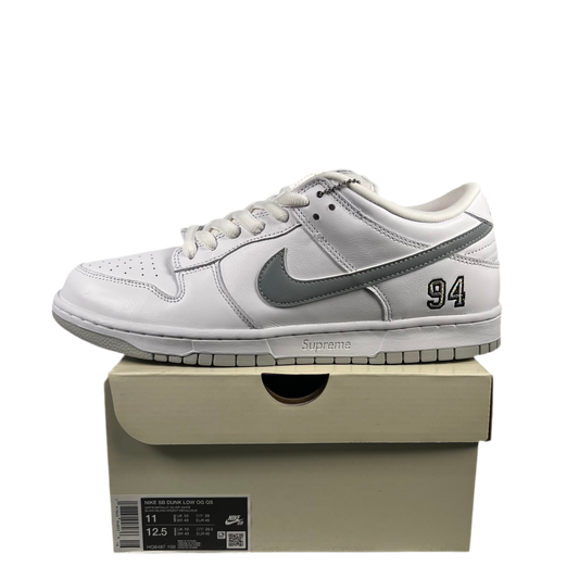 Nike SB Dunk Low Supreme 94 White Metallic Silver (2025) Size 11 NEW s18717