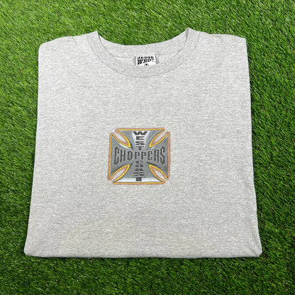 Y2K West Coast Choppers "Long Beach" Grey Tee Size XXL USED v16935
