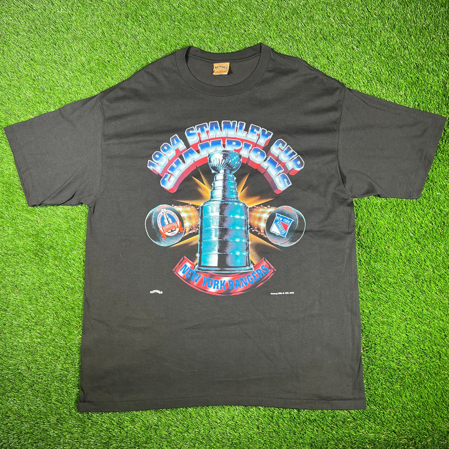 1994 Stanley Cup Rangers Champs Black DRYROT Tee Size XL USED v17420