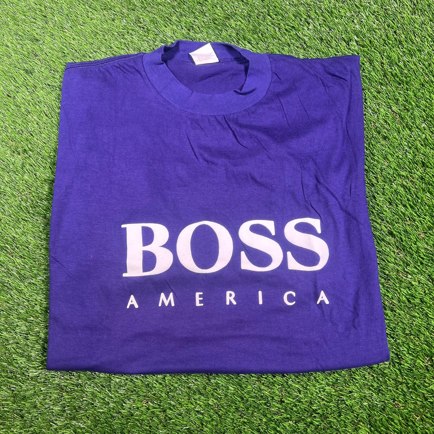 1990s Boss America Purple Tee Size Medium USED v17415