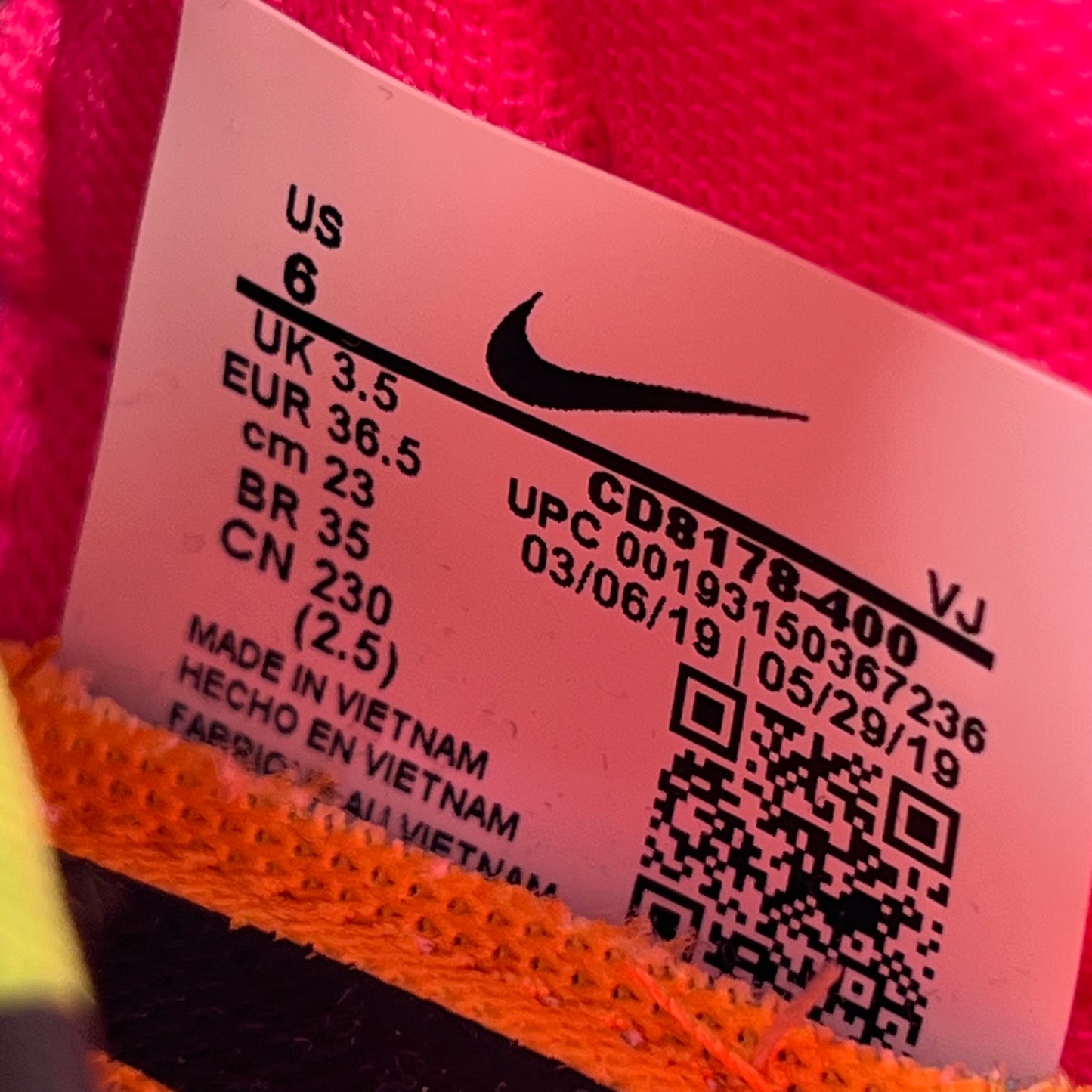 Nike Vapor Street Off-White Polarized Blue (2019) Size 4.5M/6W NEW s19114