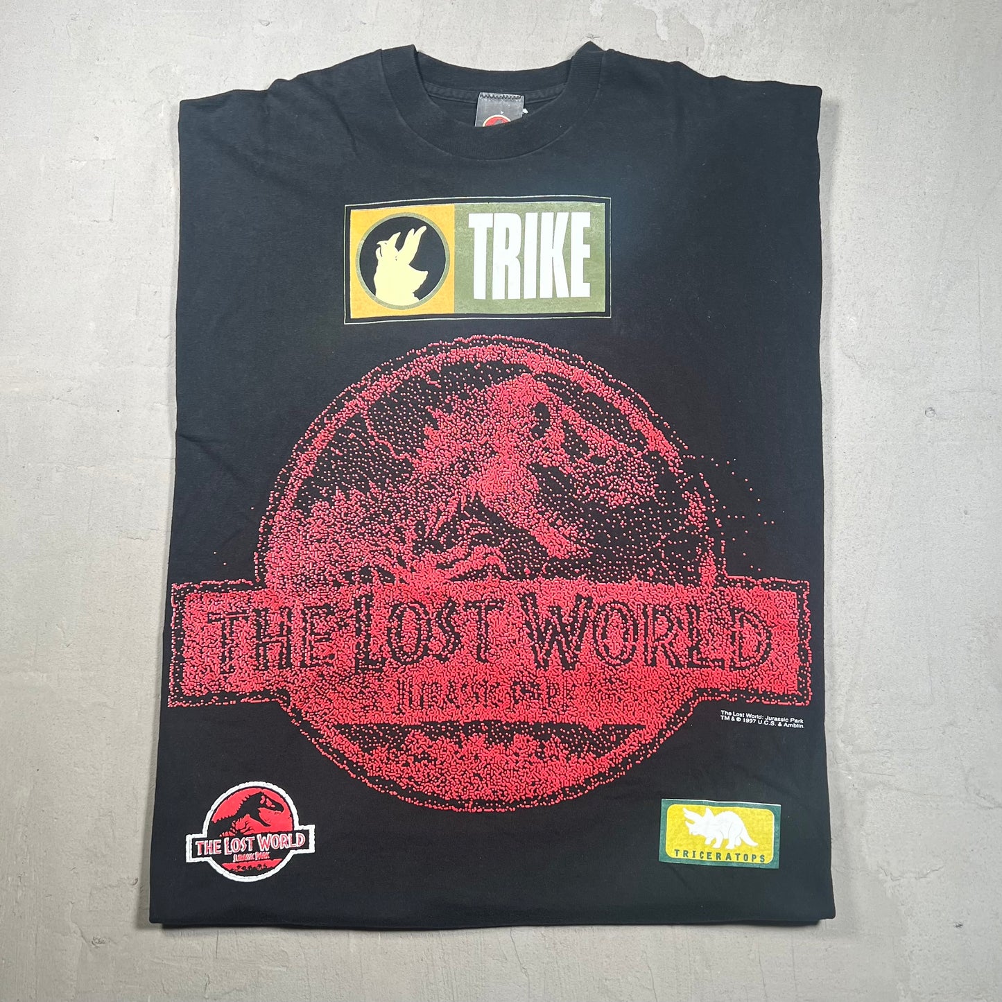 1997 Jurassic Park Trike Lost World Black Tee Size XL USED v15049