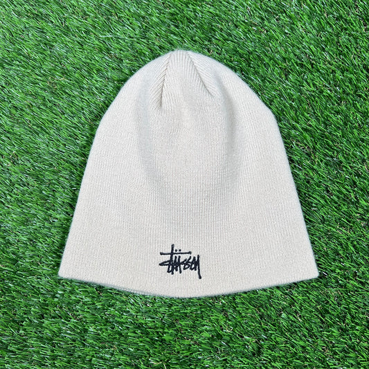 Stussy Script Tan Beanie USED v16943