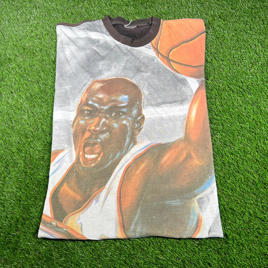 1990s Nike Michael Jordan Dunking Full Front Print Tee Size XL USED v16756