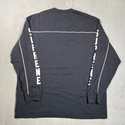 Supreme Paneled Piping Longsleeve Black (2025) Size Medium USED x18784