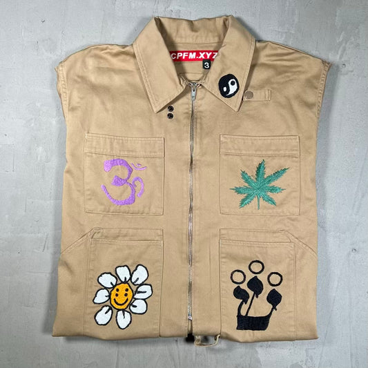 Cactus Plant Flea Market CPFM Knowledge Brown Work Jacket (2021) Size 3 XL USED x18884