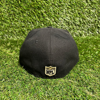 New Era NFL New Orleans Saints Black Hat Size 7 1/2 USED v15984