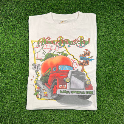 1998 Allman Brothers Band White "Summer Peach" Tour Tee Size Large USED v18439