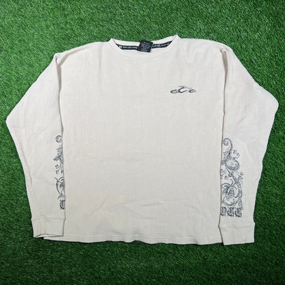 Y2K Orange Country Choppers Cream Thermal Size XL USED v17959