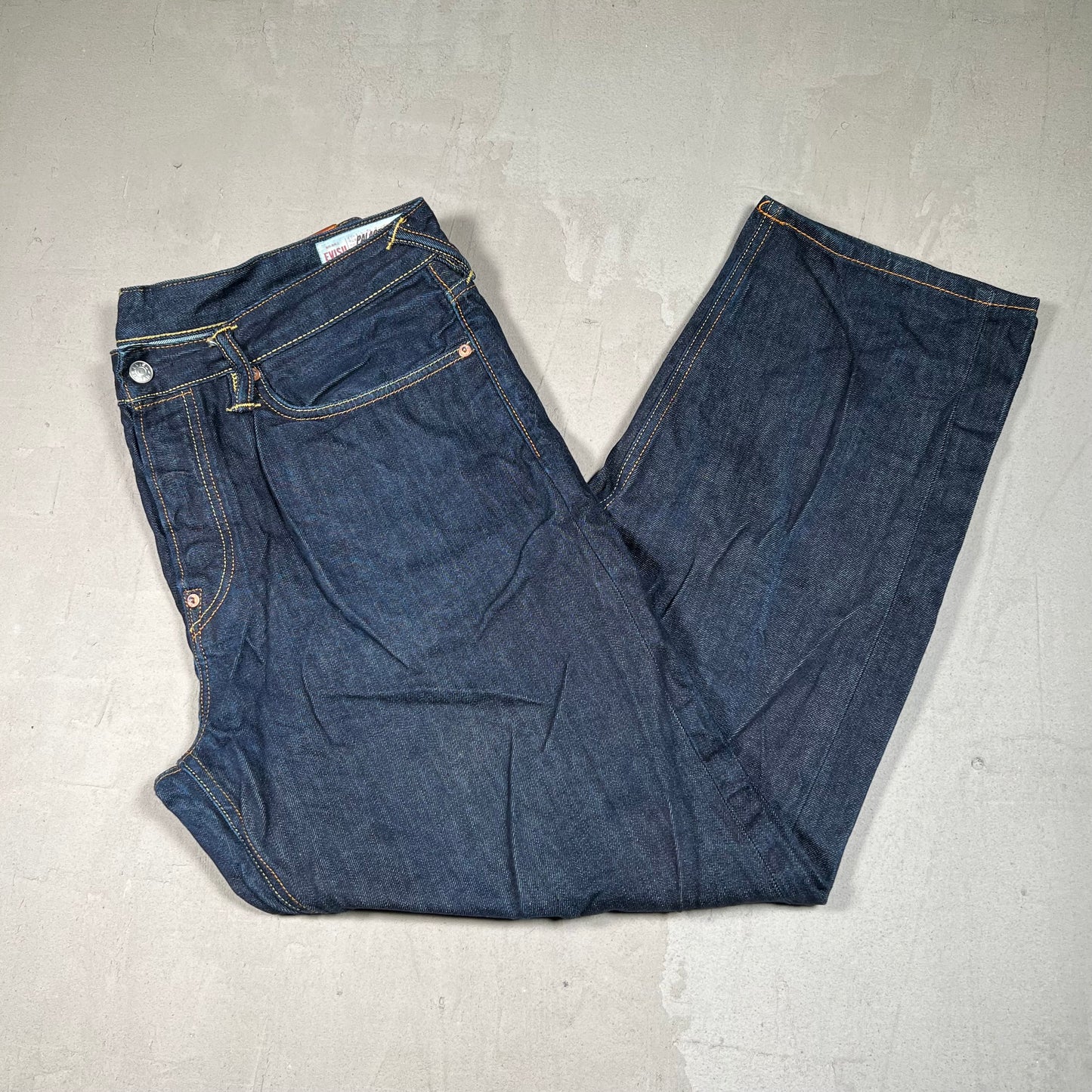 Palace Evisu Dice Dark Denin Jeans Size 36 USED x17586