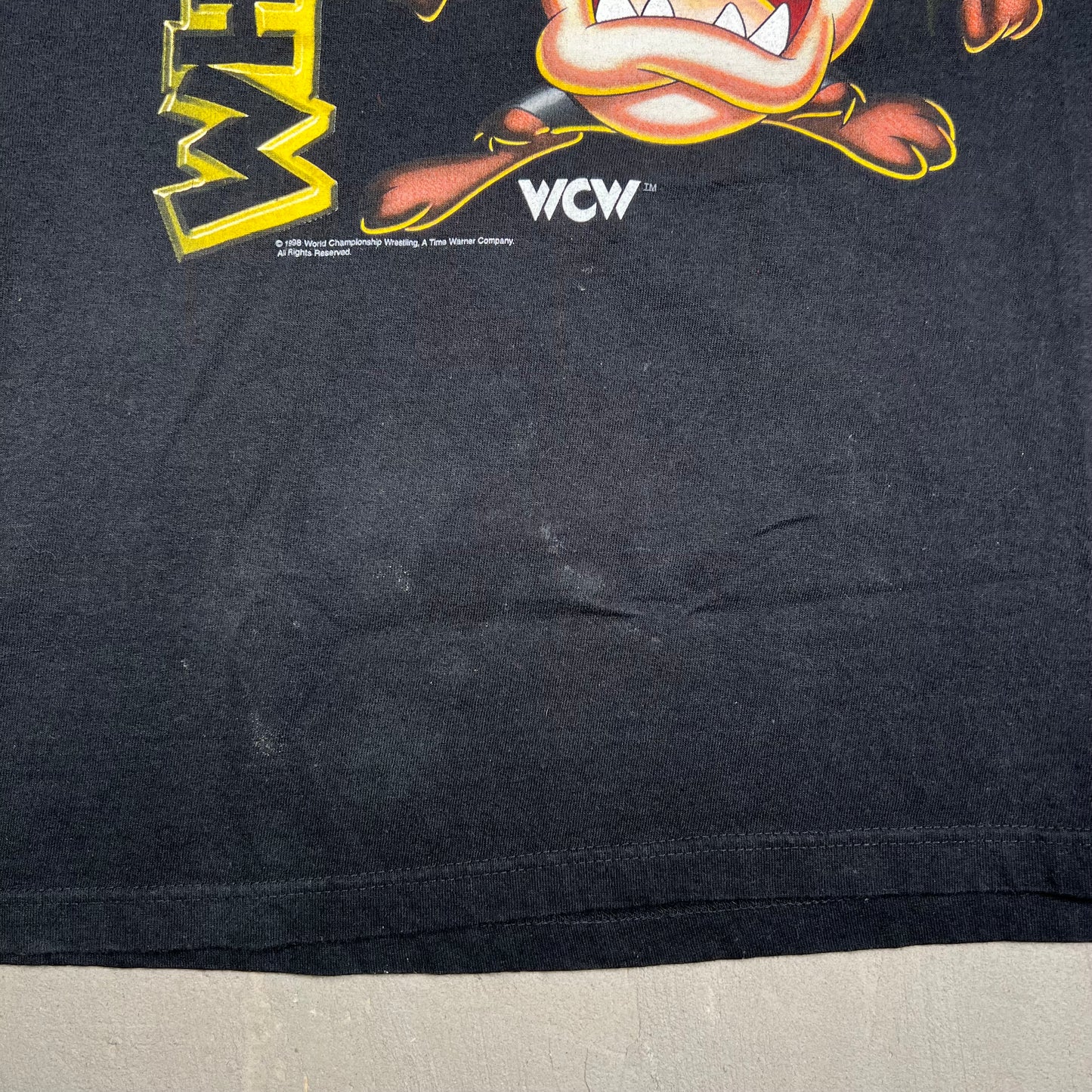 1999 WCW Taz Goldberg Whos Next Black Tee Size XL USED v15245