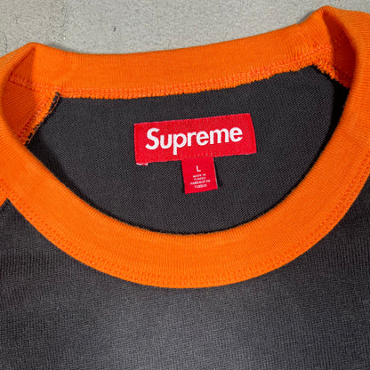 Supreme Tiger Raglan Orange/Black Baseball Jersey Longsleeve Size Large NEW x17427