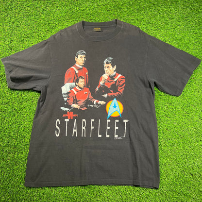 1991 Star Trek "Fleet vs. Klingons" Black Tee Size XL USED v18440