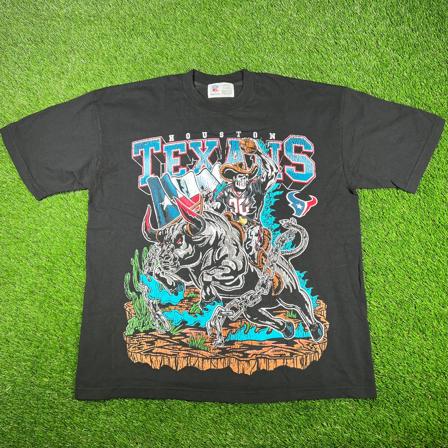 Warren Lotas x NFL Houston Texans Wrangler Black Tee Size XL NEW x14806