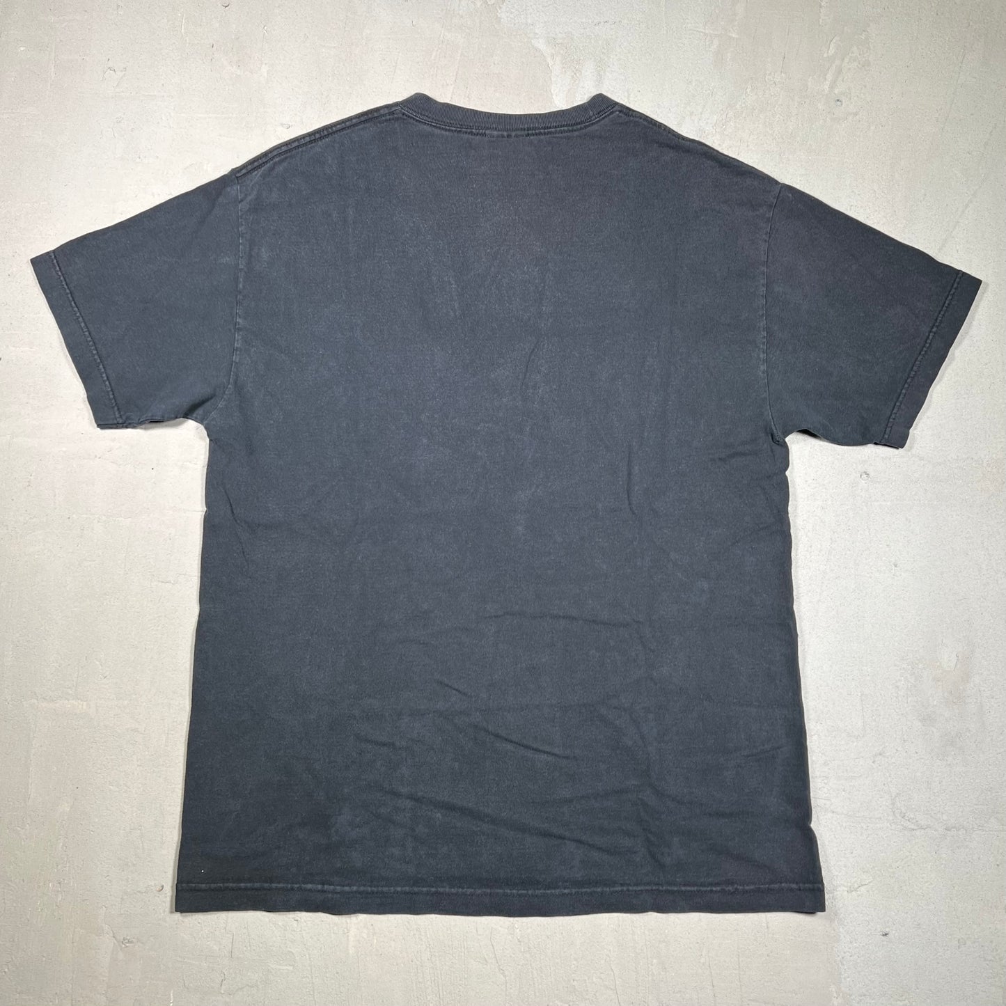 Y2K Captain Caveman Washed Black Tee Size Large USED v19261