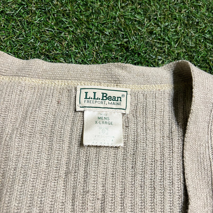 1990s LL Bean Tan Cardigan Size XL USED v11881