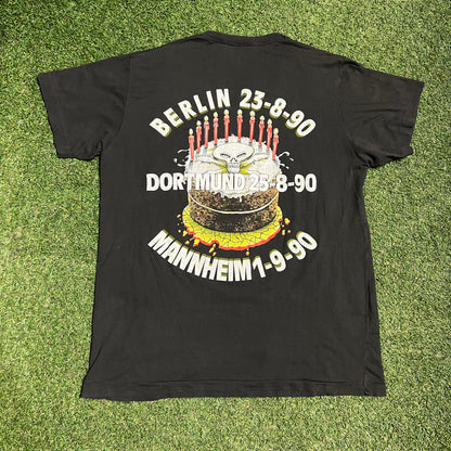 1990 Super Rock Music Fest Black Tee Size XL USED v16072