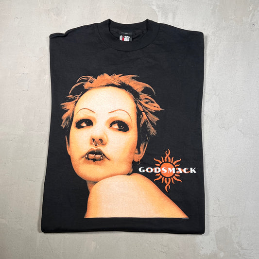 Y2K Godsmack Bootleg Black Tee Size Medium USED v18962