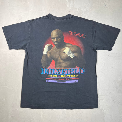 1996 "Tyson Vs HollyField" Black Tee Size Medium USED v19521