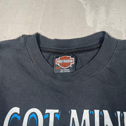 1990s Harley Davidson "I Got Mine" Black Cutoff Tee Size XXL USED v18986