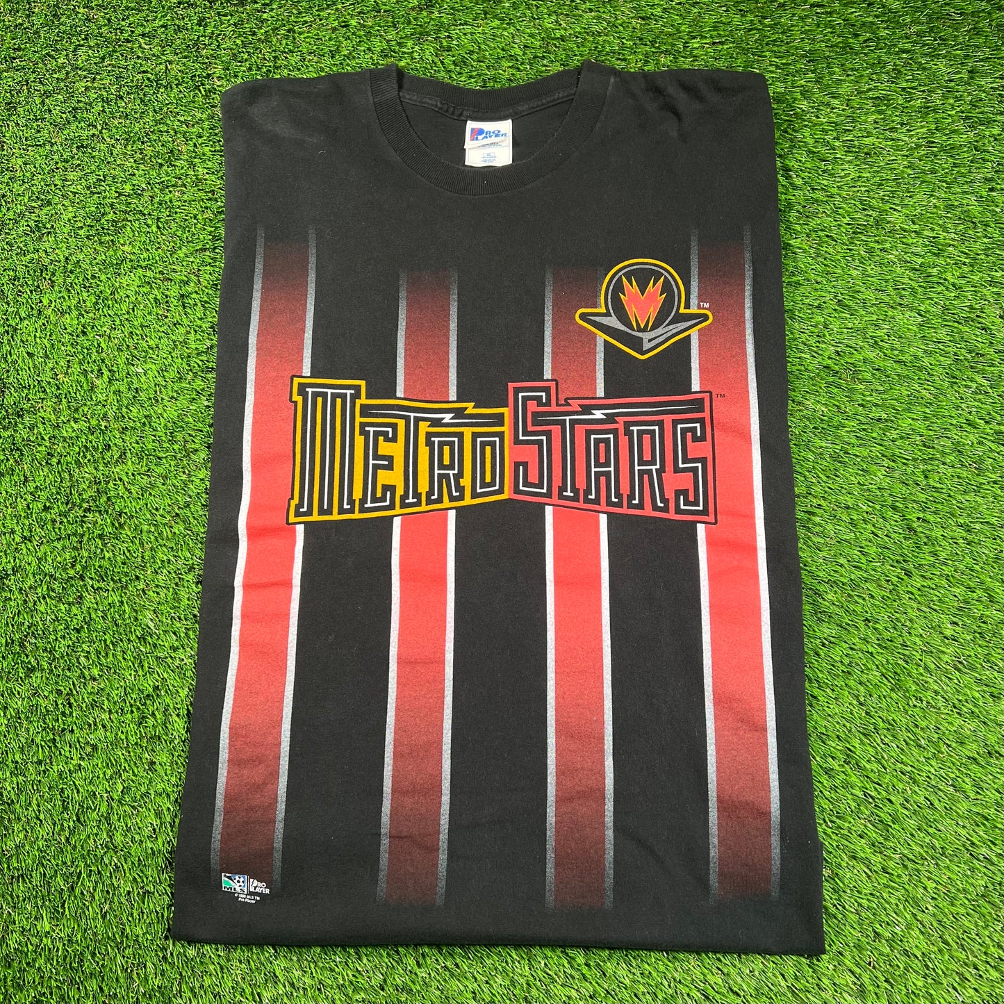 1996 MetroStars Black MLS Jersey Tee Size XL USED v18370