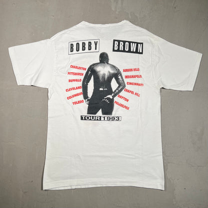 1993 Bobby Brown Tour White Tee Size Medium USED v18104