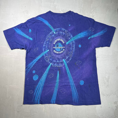 1995 Harley Davidson Out of This World Galaxy Purple AOP Tee Size XL USED v20049