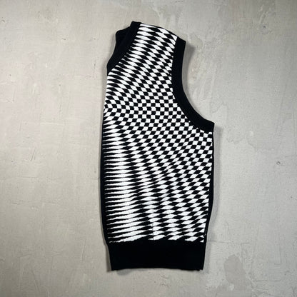 Stussy Psychedelic Checkered Sweater Vest Size Small USED x17441