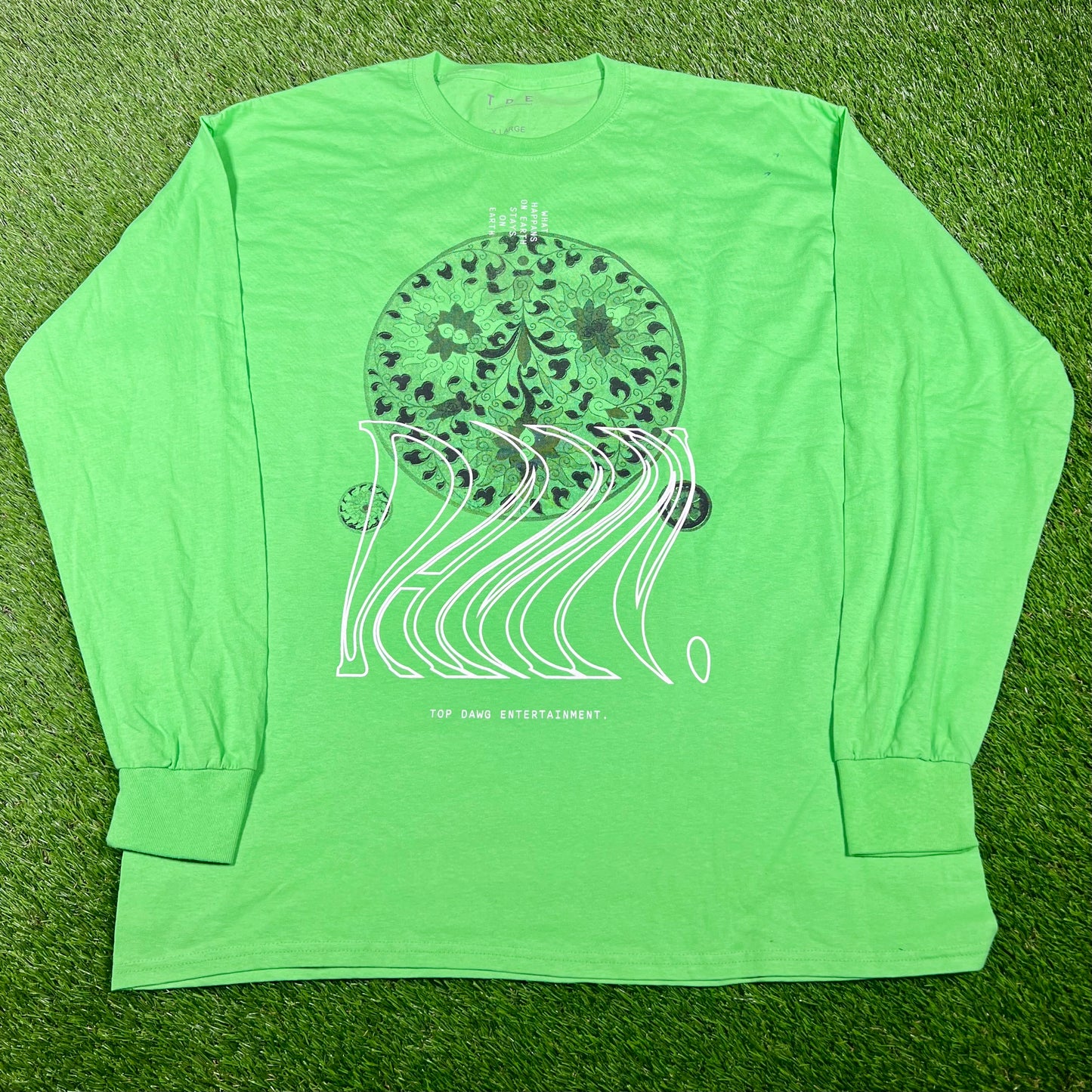 Kendrick Lamar Dam 2017 Green Tour Tee Size XL USED x14530