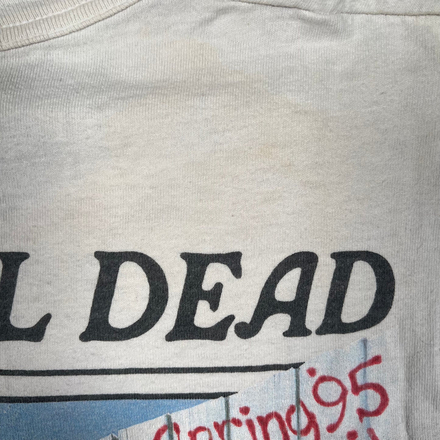 1995 Grateful Dead Garden on River Spring Tour White Tee Size XL USED v4984
