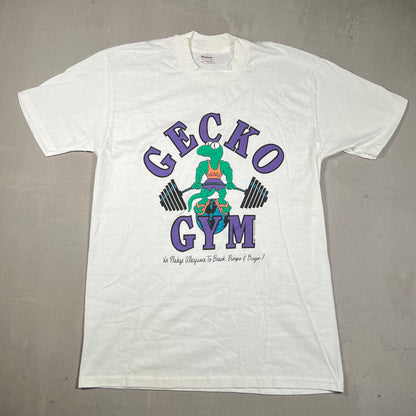 1987 Gecko Gym Hawaii White Tee Size Large USED v19216