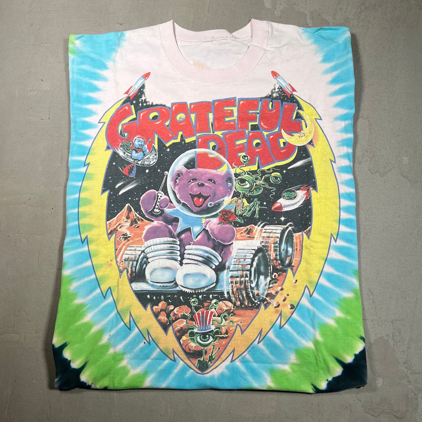 1997 Grateful Dead Mars Rover Space Tye Die Tee Size XL USED v9832