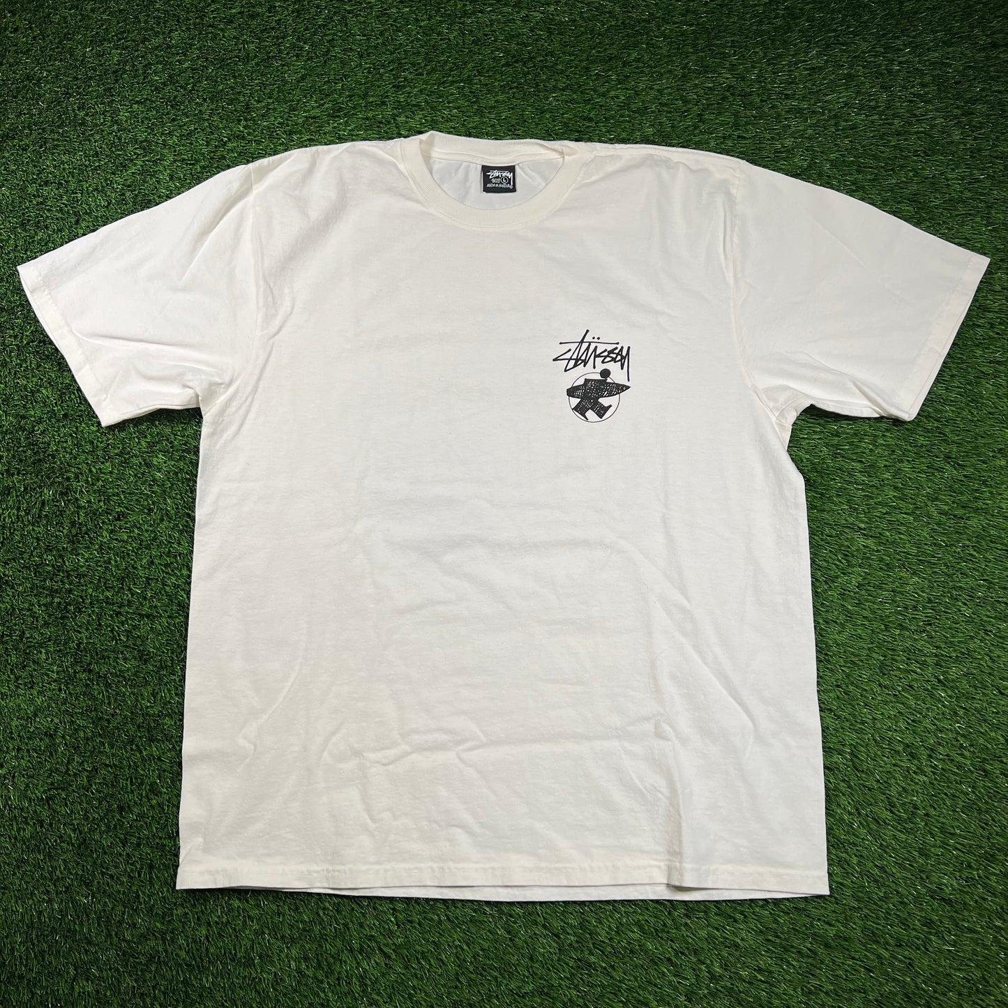 Stussy "Long Haul" White Tee Size Large USED x16130