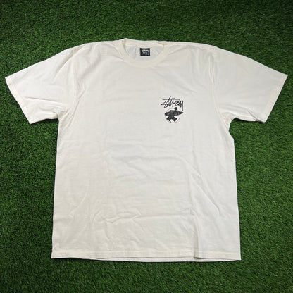 Stussy "Long Haul" White Tee Size Large USED x16130